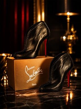 Christian Louboutin Jazz “Catch Me” Leather Ankle Booties | 37 EU | Full Set